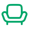 Green icon of a chair